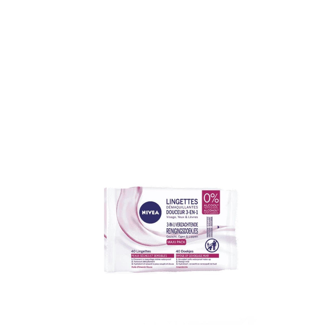 Nivea - Gezichtsreiniging - 3-in-1 Verzachtende - Gezicht, Ogen en Lippen - 25st