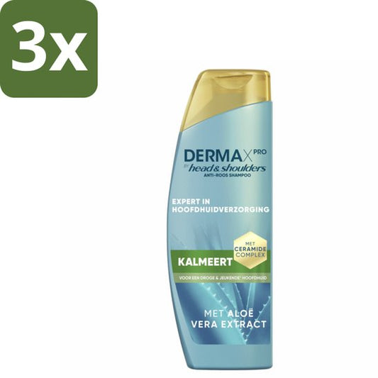 Head & Shoulders – Shampoo – DermaXPro Kalmeert – 250 ml - Bulkverpakking - 3 stuks