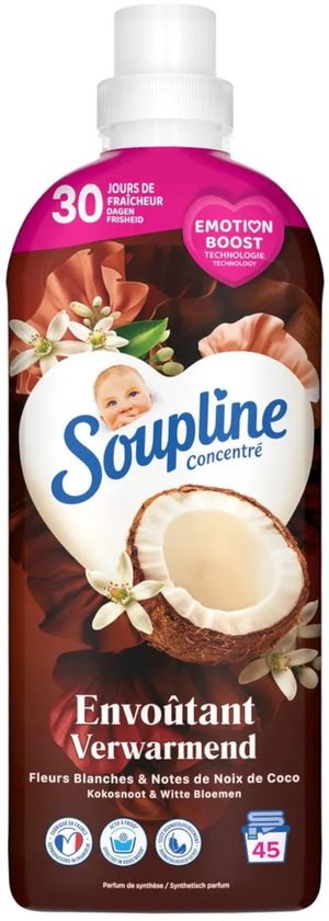 Soupline Wasverzachter - 45sc950ml - verwarmend kokosnoot & witte bloemen