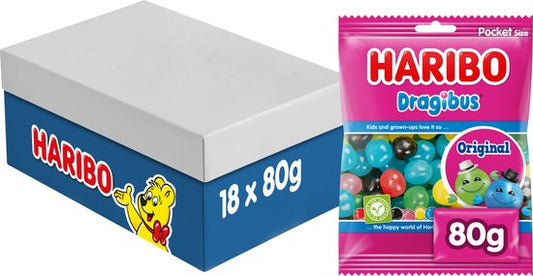 Haribo Dragibus Original - snoep in fruitsmaken - 18 x 80g