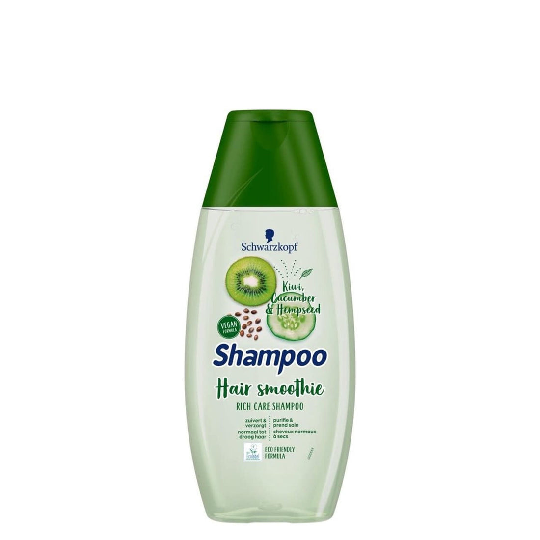 Schwarzkopf - Shampoo - Hair Smoothie - Kiwi, Cucumber & Hempseed - Normaal Tot Droog Haar - 400ml
