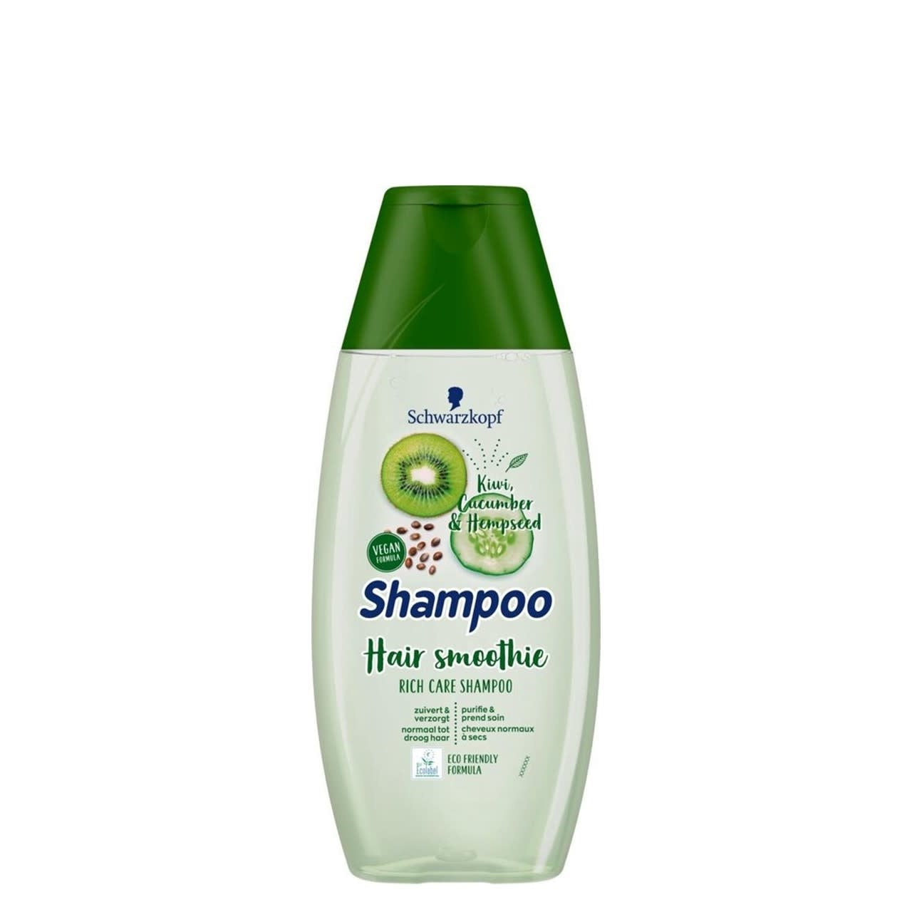 Schwarzkopf - Shampoo - Hair Smoothie - Kiwi, Cucumber & Hempseed - Normaal Tot Droog Haar - 400ml