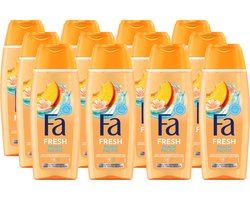 Fa Showergel - Peach Pacific - Geur van Mango en Vanillebloesem - Douchegel - Voordeelverpakking - 12 x 250 ml