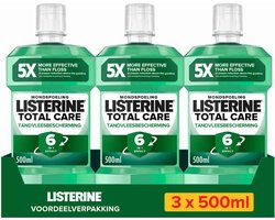 Listerine Mondwater Total Care Tandvleesbescherming - mondspoeling - complete bescherming en gezond tandvlees - 3 x 500 ml