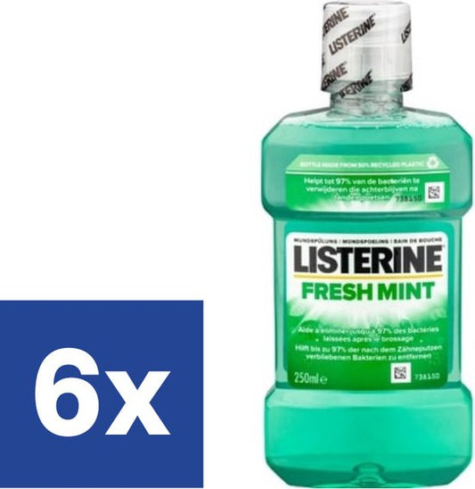 Listerine Mondwater Fresh Mint - 6 x 250 ml