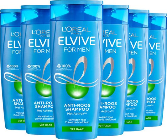 L'Oréal Paris Elvive Anti-Roos For Men Shampoo Voordeelverpakking - 6 x 250ml