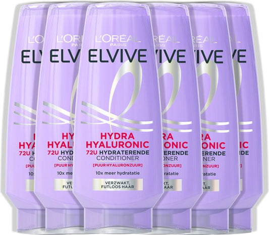 L'Oréal Paris Elvive Hydra Hyaluronic Conditioner - Voor verzwakt, futloos haar - 10x meer hydratatie - 6x200 ml