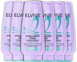 L'Oréal Paris Elvive Hyaluron Pure Conditioner - Voor vette hoofdhuid en droge punten - Met Salicylzuur + Hyaluronzuur - 6x200ML