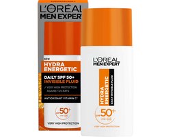 L'Oreal Paris Men Expert Hydra Energetic Daily UV Fluid SPF50+ met Vitamine C* - 50ml - Beschermt je huid