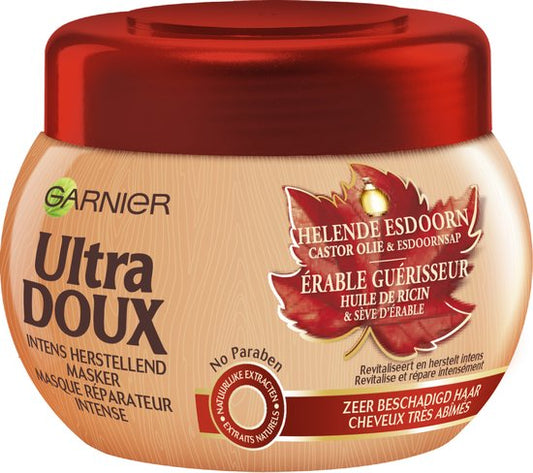 Garnier Ultra Doux Helende Esdoorn Haarmasker - 300 ml - Zeer Beschadigd Haar