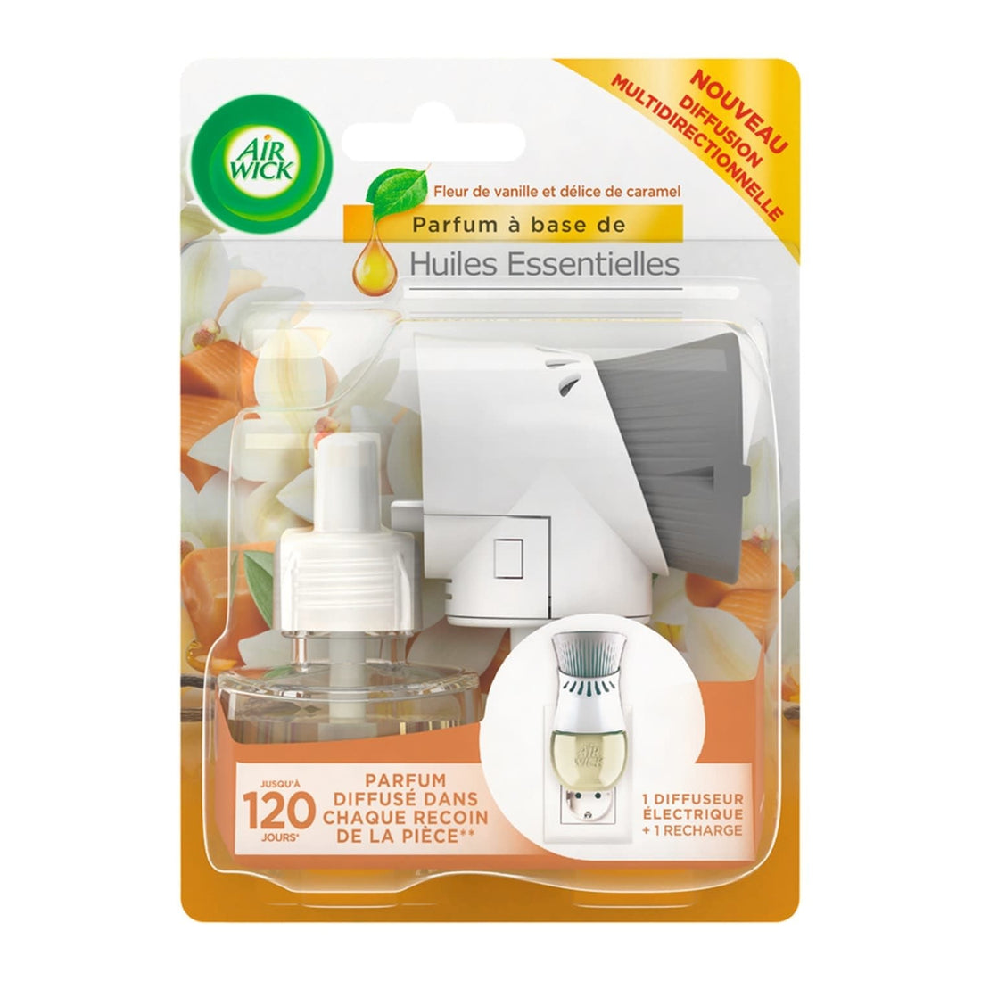 Air Wick Essential Oils - Elektrisch Luchtverfrisser - Navulling - Vanille et Caramel - 19ml