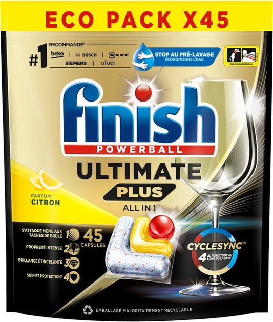 Finish Ultimate Plus All in One citroen Vaatwastabletten - 45 Capsules