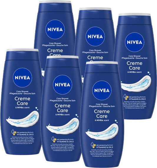 NIVEA Crème Care Douchecrème - NIVEA Geur - Hydraterende Body Wash - Voordeelverpakking - 6 x 250 ml