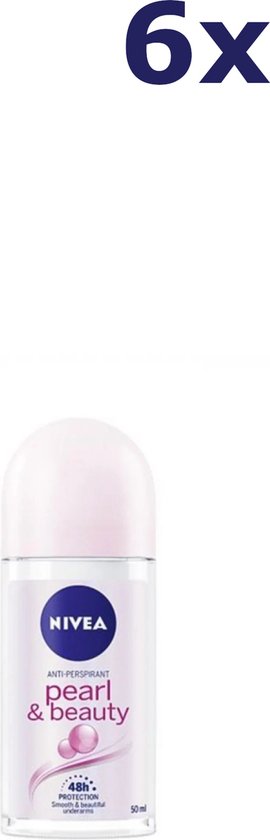 Nivea Pearl & Beauty Deodorant Roller - 6 x 50 ml