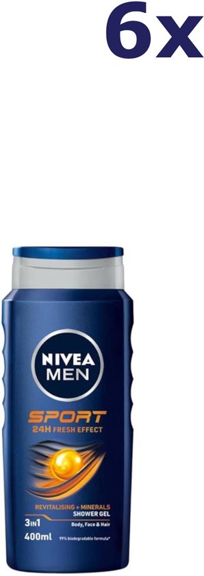 6x Nivea men Douchegel sport 400 ml