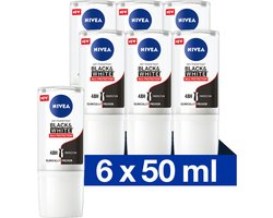 NIVEA Black & White Max Protection Anti-Transpirant Roller - Geen gele vlekken - Voor zwarte en witte kleding - Werkt 48 uur - 6 x 50 ml - Voordeel verpakking
