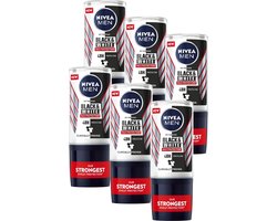 NIVEA MEN Black & White Max Protection Anti-Transpirant Deodorant Roller - 6 x 50ml - Voordeelverpakking