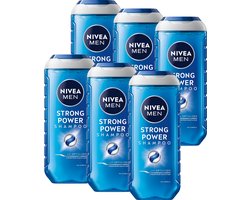 NIVEA MEN Strong Power Haar Shampoo - Verrijkt met zeemineralen - Milde formule Haarshampoo - Voordeelverpakking - 6 x 250 ml