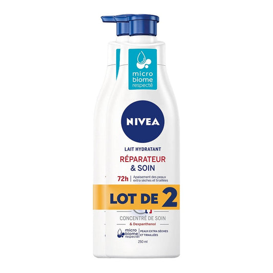 Nivea - Bodylotion - Pump - Repair & Care Milk - 2x250ml