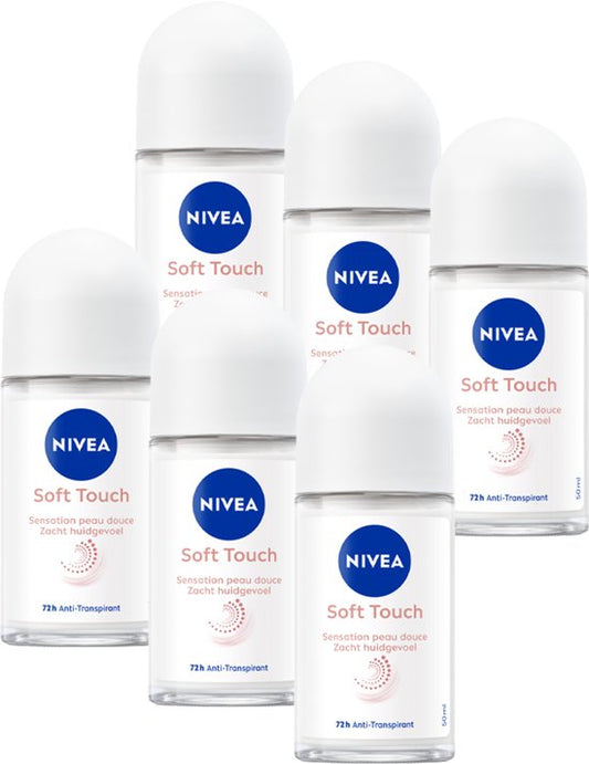 NIVEA Satin Sensation Anti-Transpirant Deo Roller - Zonder Ethylalcohol - 72 uur bescherming - Voordeelverpakking - 6 x 50 ml