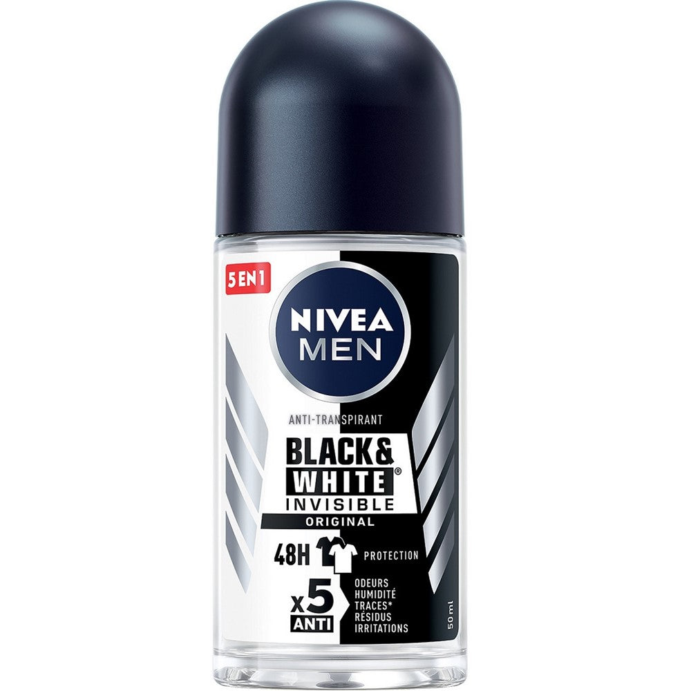 Nivea Men - Deodorant - Roller - Black & White Invisible - Original - 50ml