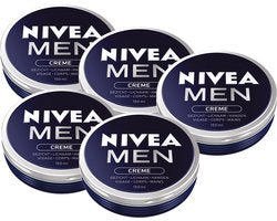 NIVEA MEN crème - Moisturizer - Alle huidtypen - Gezichtscreme Mannen - Vitamine E - Hydrateert en verzorgt - 5 x 150 ml