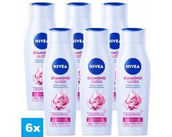 NIVEA Diamond Gloss Care Haar Shampoo - met Diamantdeeltjes - Macadamia Olie - Haarshampoo - Voordeelverpakking - 6 x 250 ml