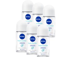 NIVEA Fresh Comfort Deo Roller - Aluminumvrije Deodorant - 48u Geurbescherming - Voordeelverpakking - 6 x 50ml