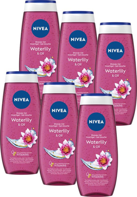 NIVEA Waterlily & Oil Douchegel – Shower Gel Met Vitamine C & E - Voordeelverpakking 6 x 250 ml