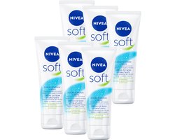 NIVEA Soft Bodycrème - Crème voor Lichaam en Gezicht - Hydraterende Gezichtscrème - Voordeelverpakking - 6 x 75 ml
