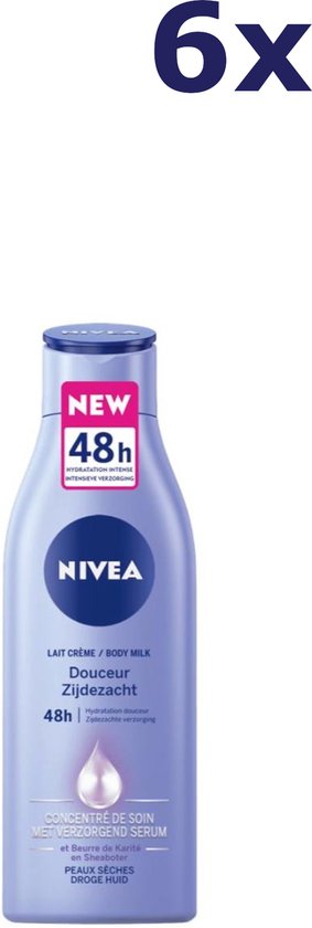 Nivea Silky Smooth Body Lotion - 6 x 250 ml (voor droge huid)
