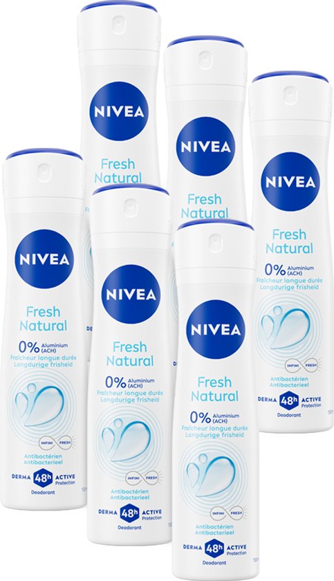 NIVEA Fresh Natural Deodorant Spray - 48u bescherming - Voordeelverpakking - 6 x 150 ml
