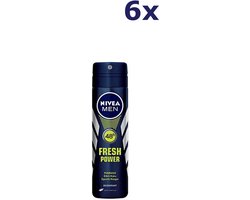 Nivea Men Deodorant - Fresh Power - 6 x 150 ml - Voordeelverpakking