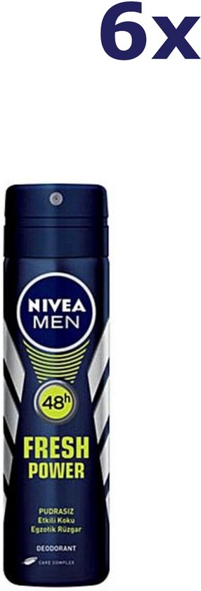 Nivea Men Deodorant - Fresh Power - 6 x 150 ml - Voordeelverpakking