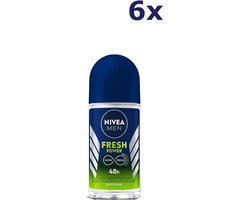 6x Nivea Deo Roll-on Men - Fresh Power 50 ml