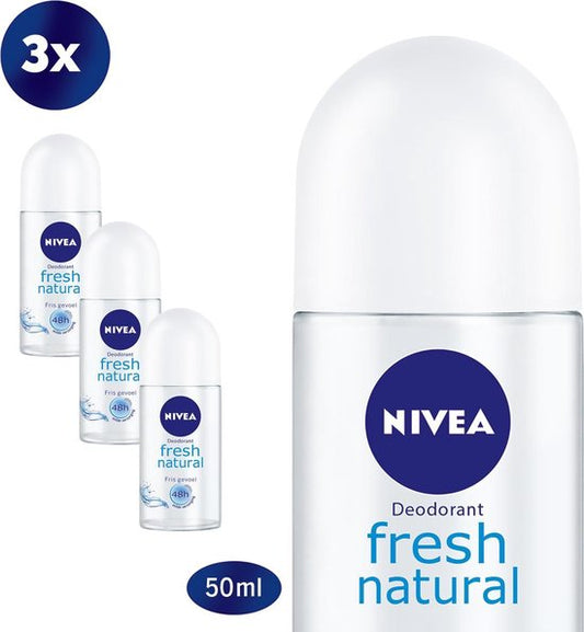 NIVEA Fresh Natural - 3 x 50 ml - voordeelverpakking - Deodorant Roller
