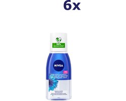 NIVEA - Double Effect - Waterproof - Oogmake-up Remover - Korenbloem - 6x 125 ml - Voordeelverpakking