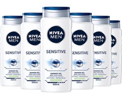 Nivea Men - Douchegel Sensitive - Body-Face-Hair - 6 x 500 ml - Voordeelverpakking