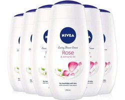 NIVEA Care & Roses - 6 x 250 ml - Voordeelverpakking - Douchecrème