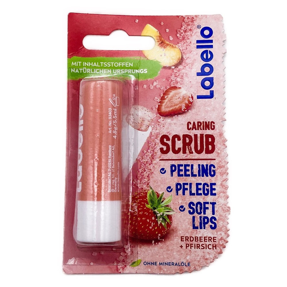 Labello - Lippenbalsem - Scrub Strawberry & Peach - 4.8g