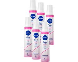 NIVEA Care & Hold Soft Touch Haarmousse - Caring Mousse Volume - Haarstyling - Haarschuim Krullen - 6 x 150ml