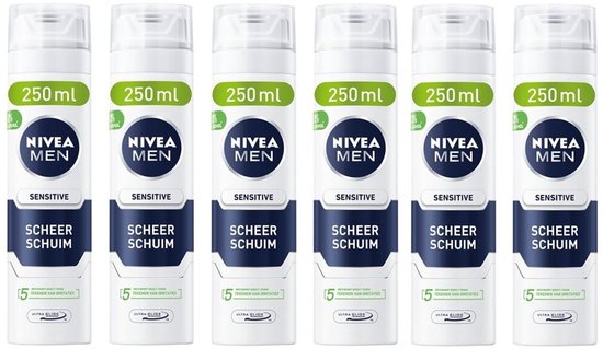 6x Nivea Men Sensitive scheerschuim 200 ml