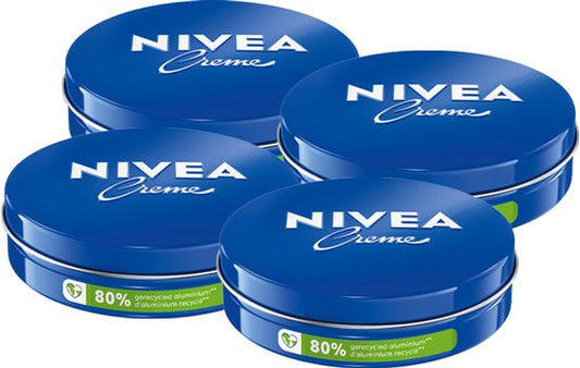 NIVEA Crème Blik - Voor Gezicht, Handen en Lichaam - 48H Hydratatie - Bodycrème - Voordeelverpakking - 4 x 150 ml