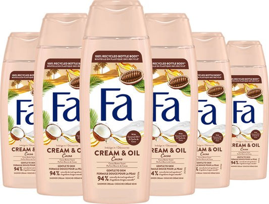 Fa Cream&Oil Cacaobutter & Coco Oil - Douchegel - Voordeelverpakking - 6 x 250 ml