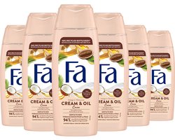 Fa Cream&Oil Cacaobutter & Coco Oil - Douchegel - Voordeelverpakking - 6 x 250 ml