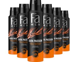Fa Men Dark Passion Deodorant Spray - 6 x 150 ml