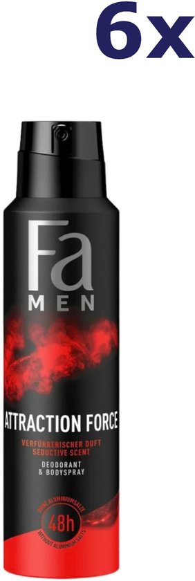 Fa Men Attraction Force Deodorant Spray - 6 x 150 ml