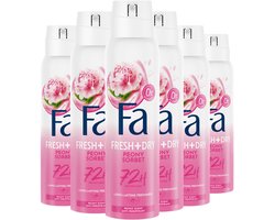 Fa Deodorant - Sweet Rose - Zoete Geur van Pioenrozen en Frambozen - Langdurige Bescherming - Huidvriendelijk - Voordeelverpakking - 6x 150ml