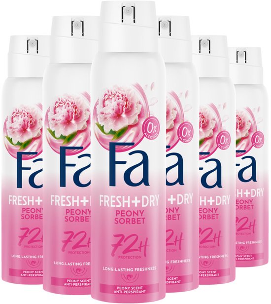 Fa Deodorant - Sweet Rose - Zoete Geur van Pioenrozen en Frambozen - Langdurige Bescherming - Huidvriendelijk - Voordeelverpakking - 6x 150ml