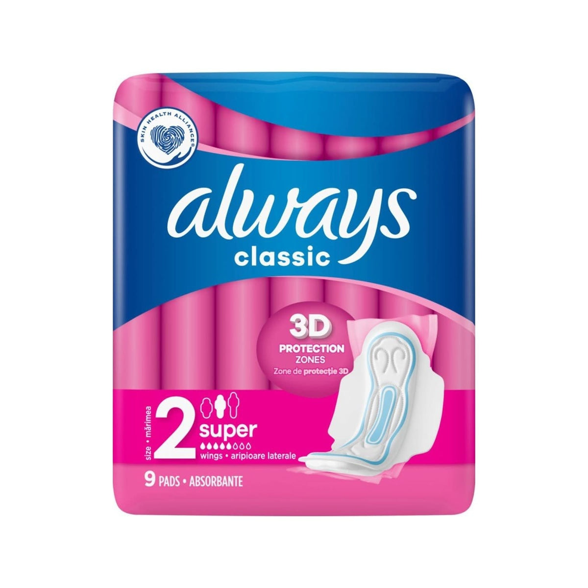 Always Classic - Maandverband - 2 Super - 3D Protection Zones - 9 Stuks
